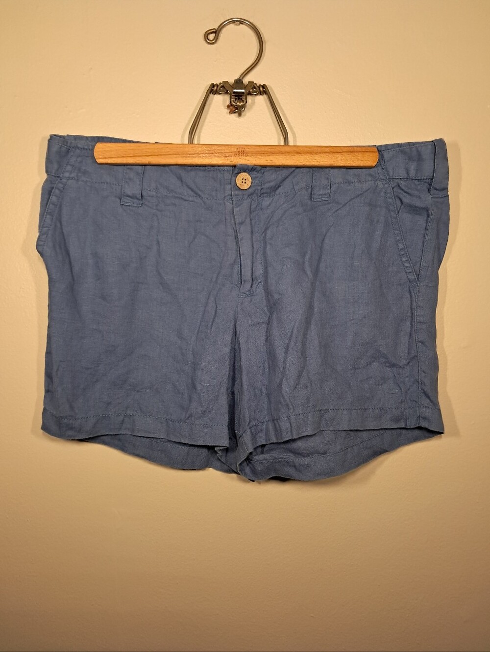 London Jean Blue Linen Shorts